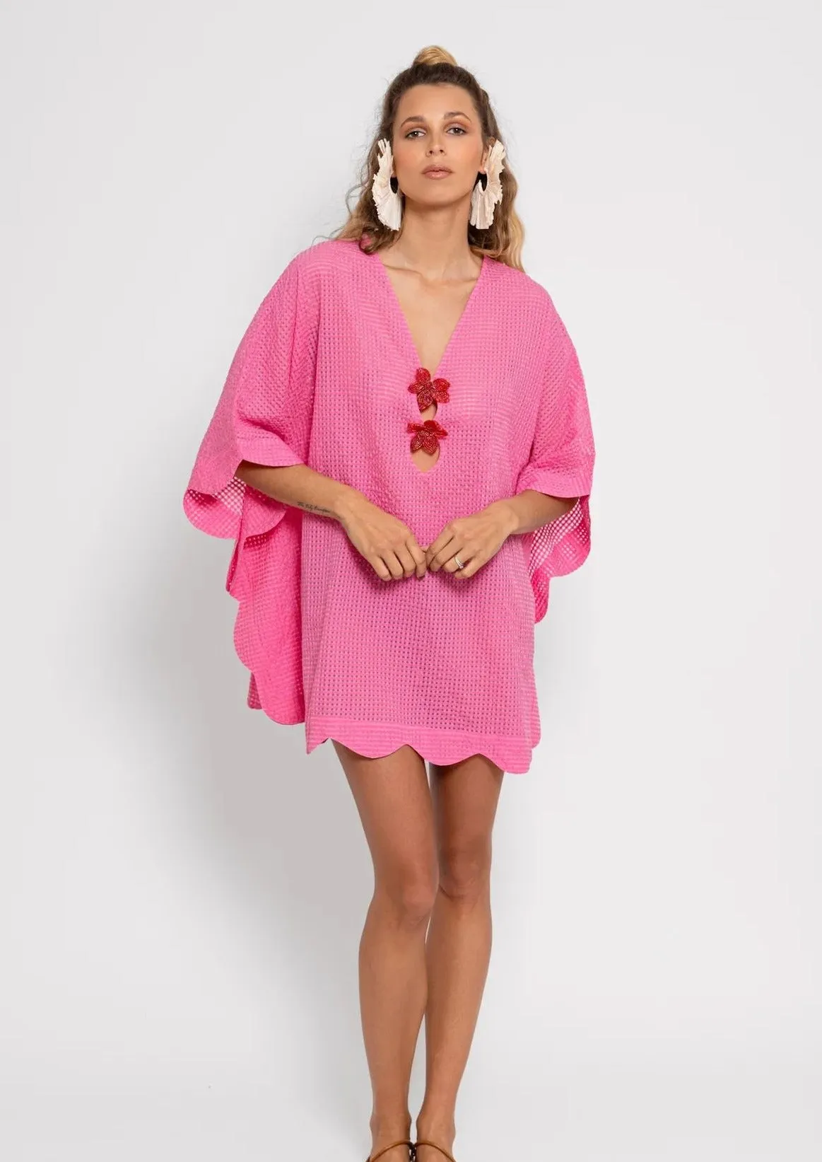 Beny Kaftan Gingham Pink