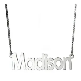 Better Jewelry Classic Block Letters .925 Sterling Silver Nameplate Necklace