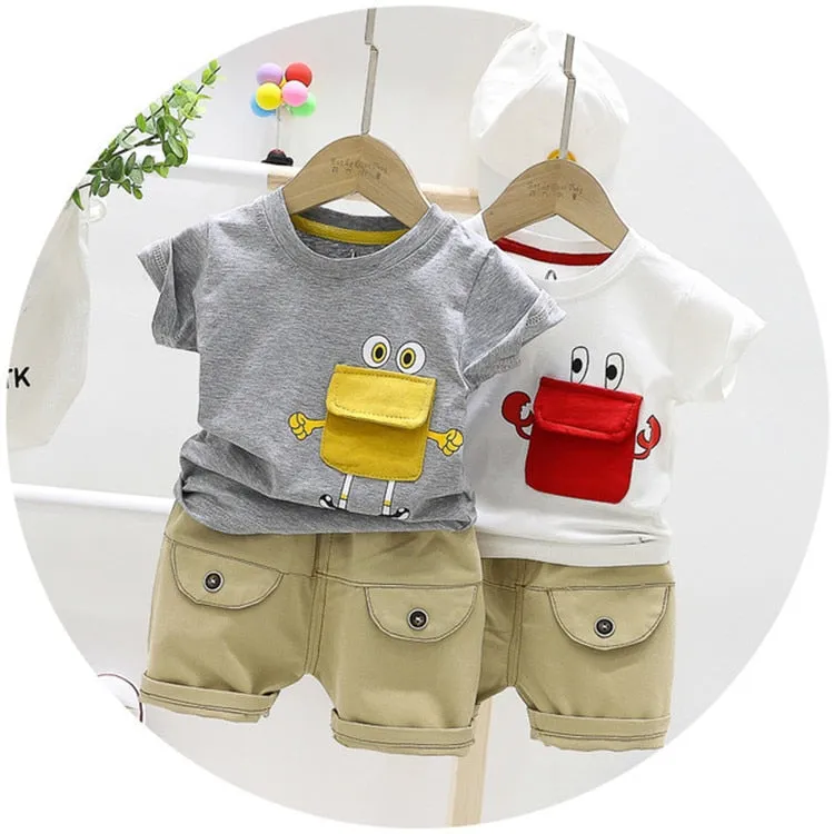 Boys Smiley Pocket 2 Pcs Set