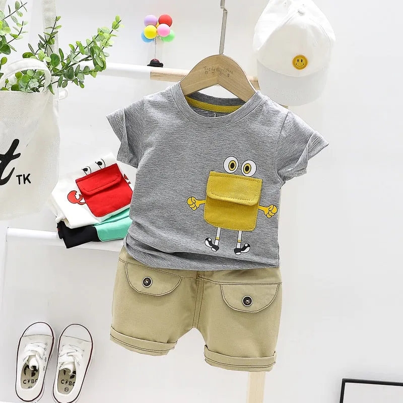 Boys Smiley Pocket 2 Pcs Set