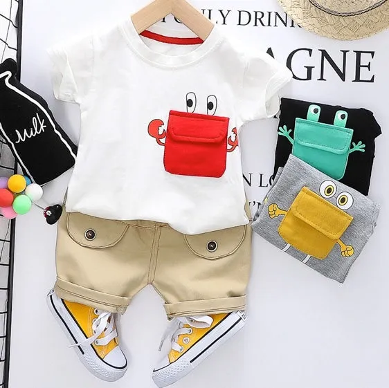 Boys Smiley Pocket 2 Pcs Set