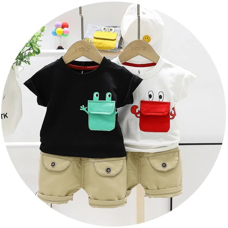 Boys Smiley Pocket 2 Pcs Set