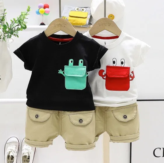 Boys Smiley Pocket 2 Pcs Set