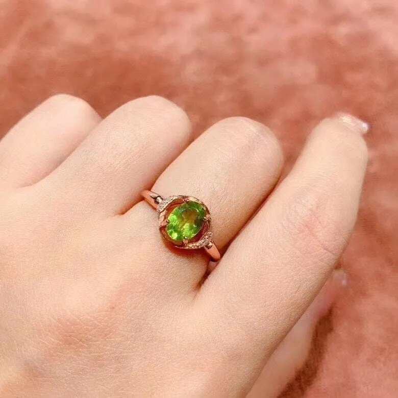 Cute Fashion Peridot Ring - 925 Sterling Silver