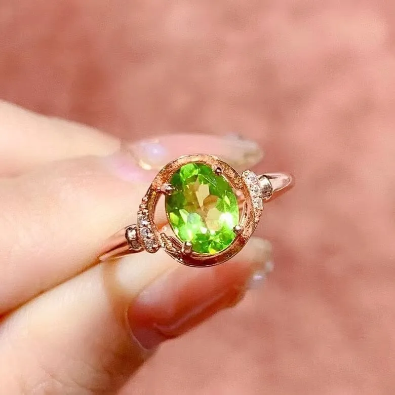 Cute Fashion Peridot Ring - 925 Sterling Silver