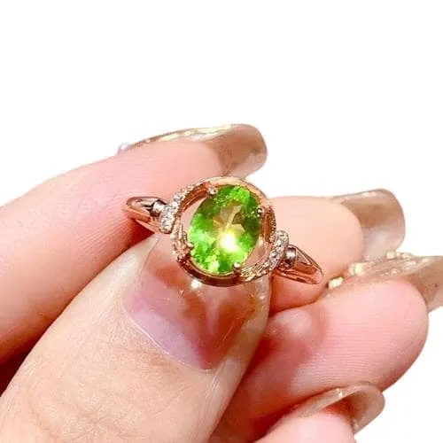 Cute Fashion Peridot Ring - 925 Sterling Silver