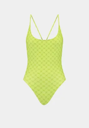 Daily Paper Reya Monogram Swimsuit Daiquiri Green