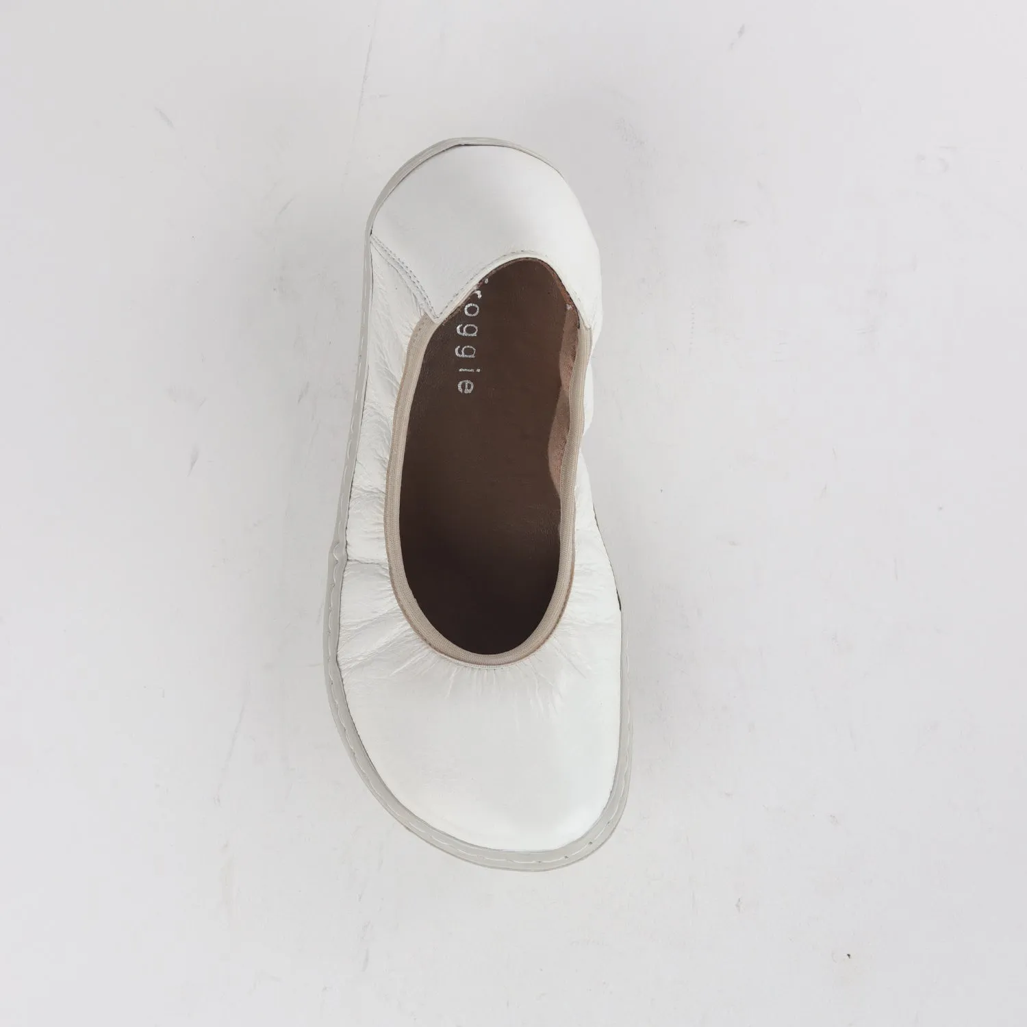 Elasticated Barefoot Pump with Removable Footbed in White Multi - 12530