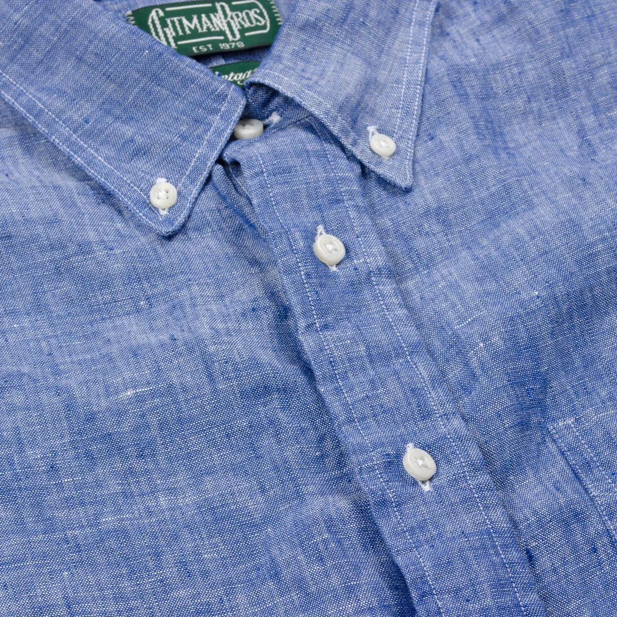 Gitman Vintage - Linen Chambray Shirt - Blue