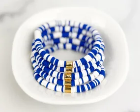 Heishi Small 6mm Color Pop Bracelet Blue & White