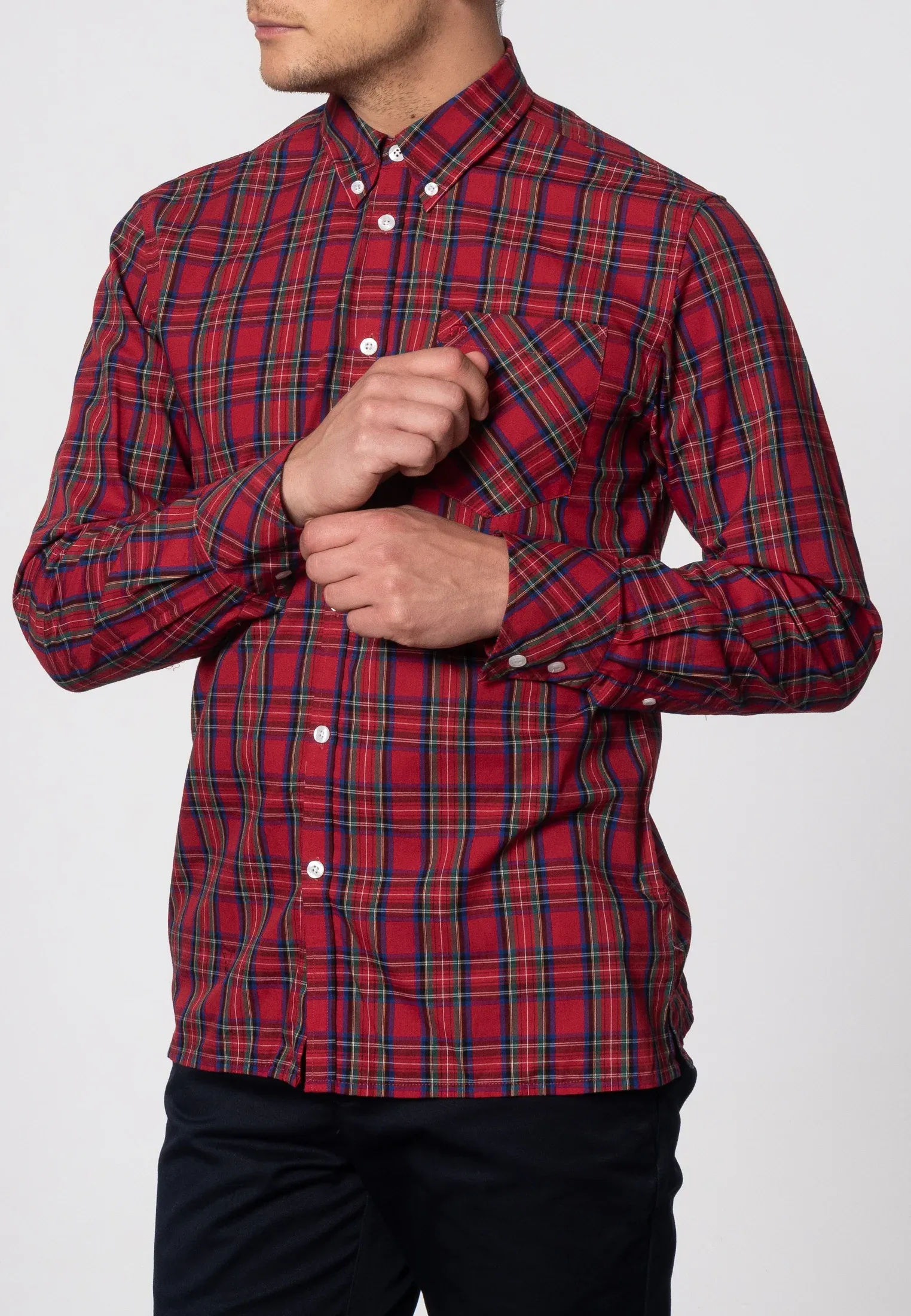 Merc London Neddy Check Shirt Red