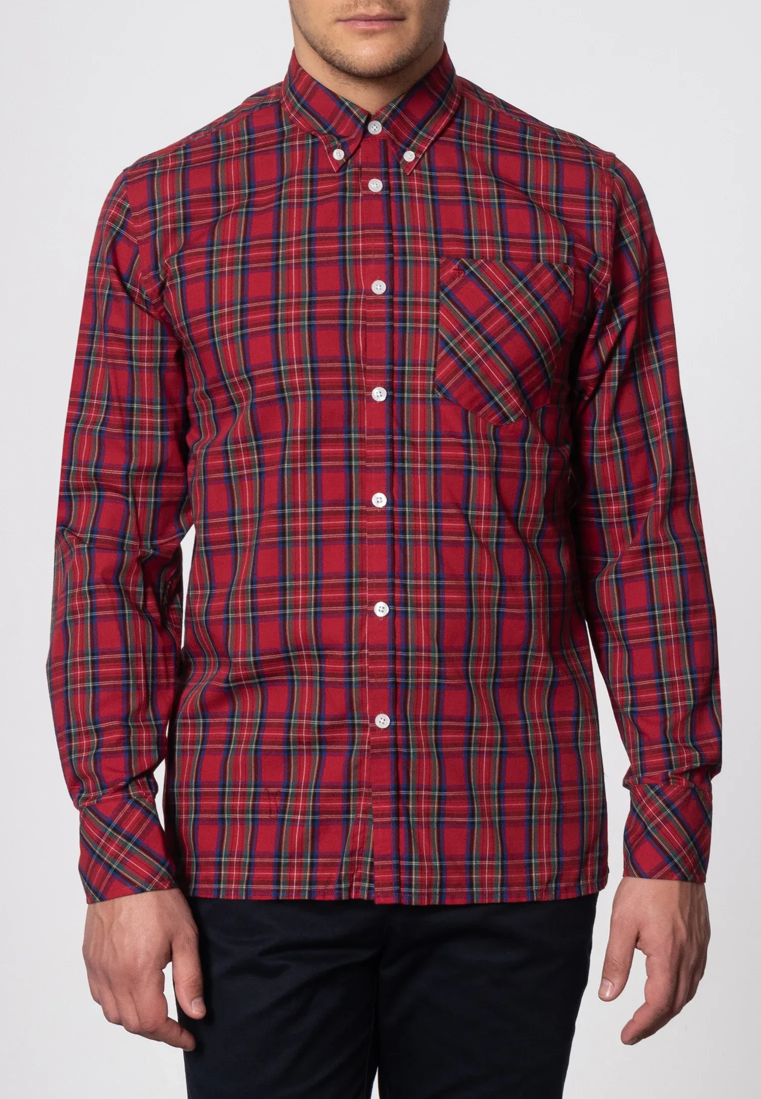 Merc London Neddy Check Shirt Red