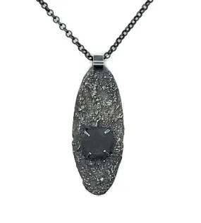 Silver Dust Prong Set Rock Necklace