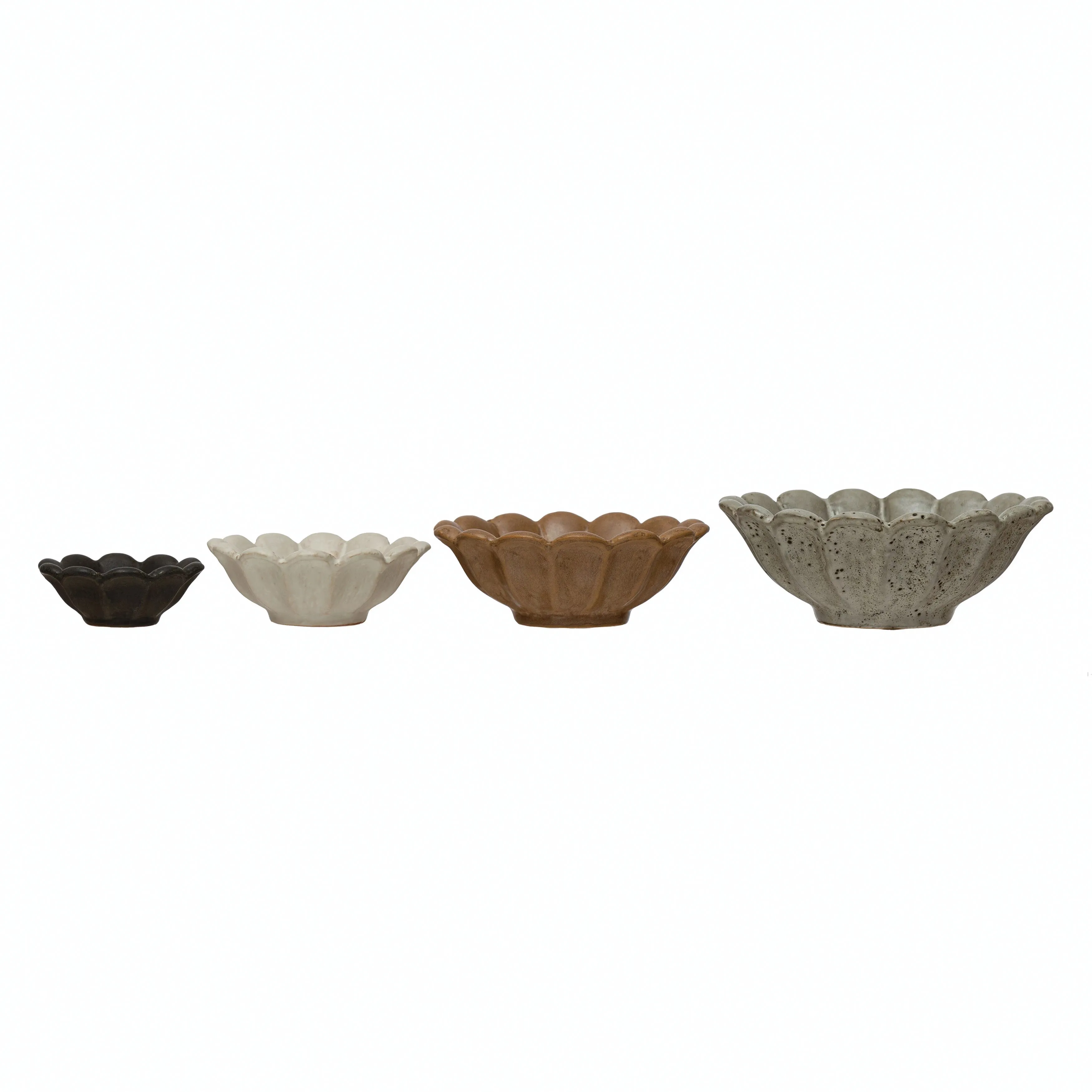 Stoneware Scalloped Bowls (Set of 4)