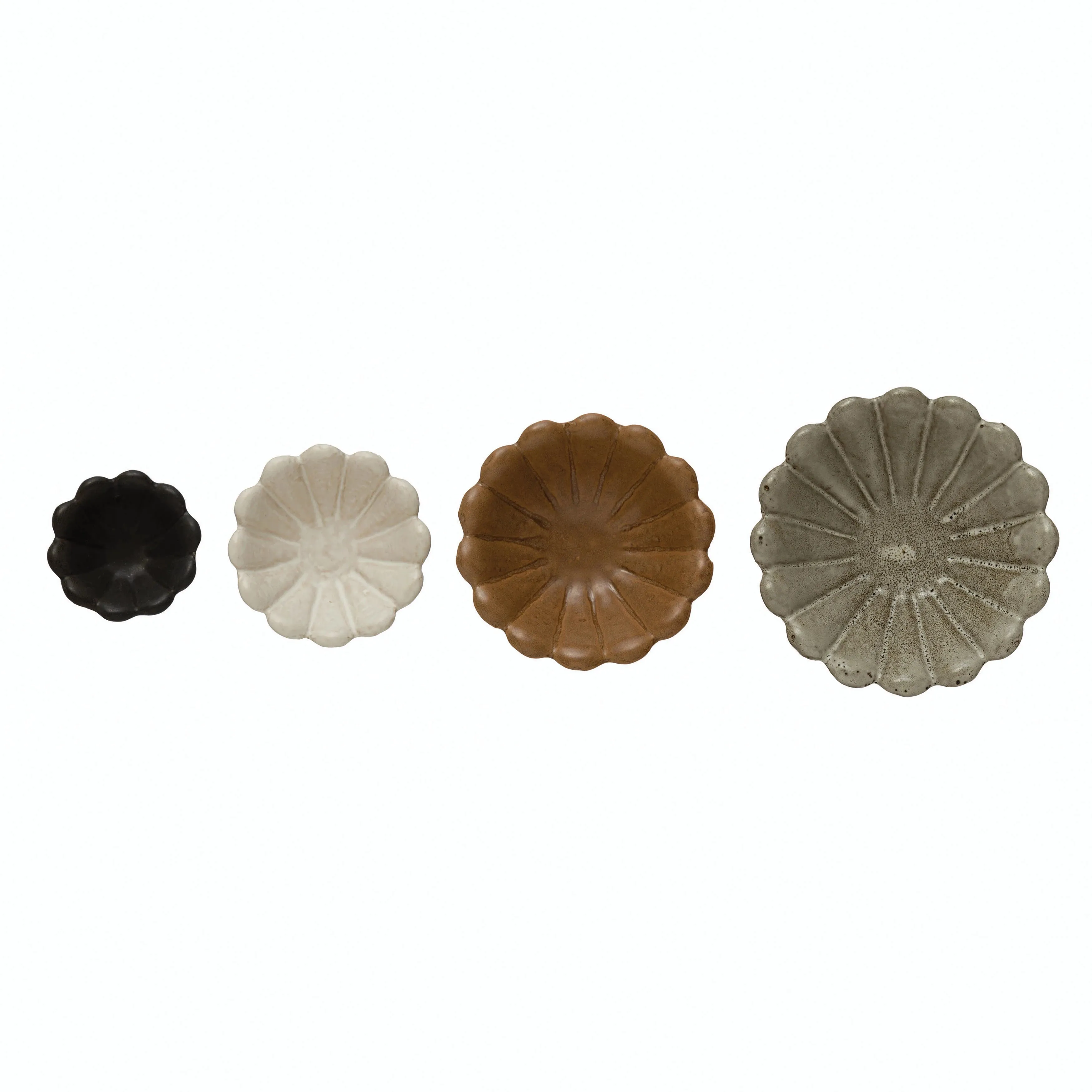 Stoneware Scalloped Bowls (Set of 4)