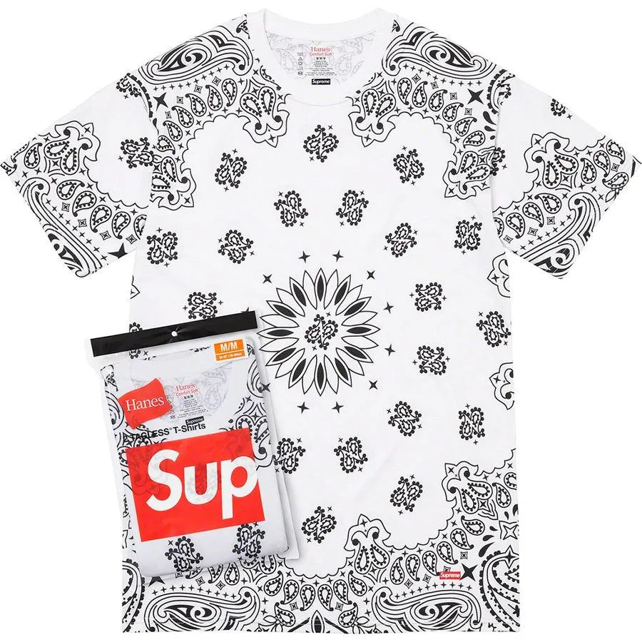 Supreme/Hanes Bandana Tagless Tees (2 Pack) White