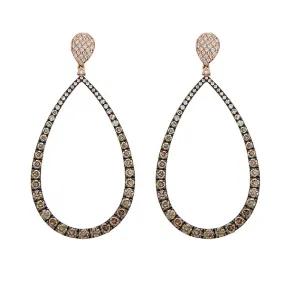 Teardrop Champagne Diamond Earrings