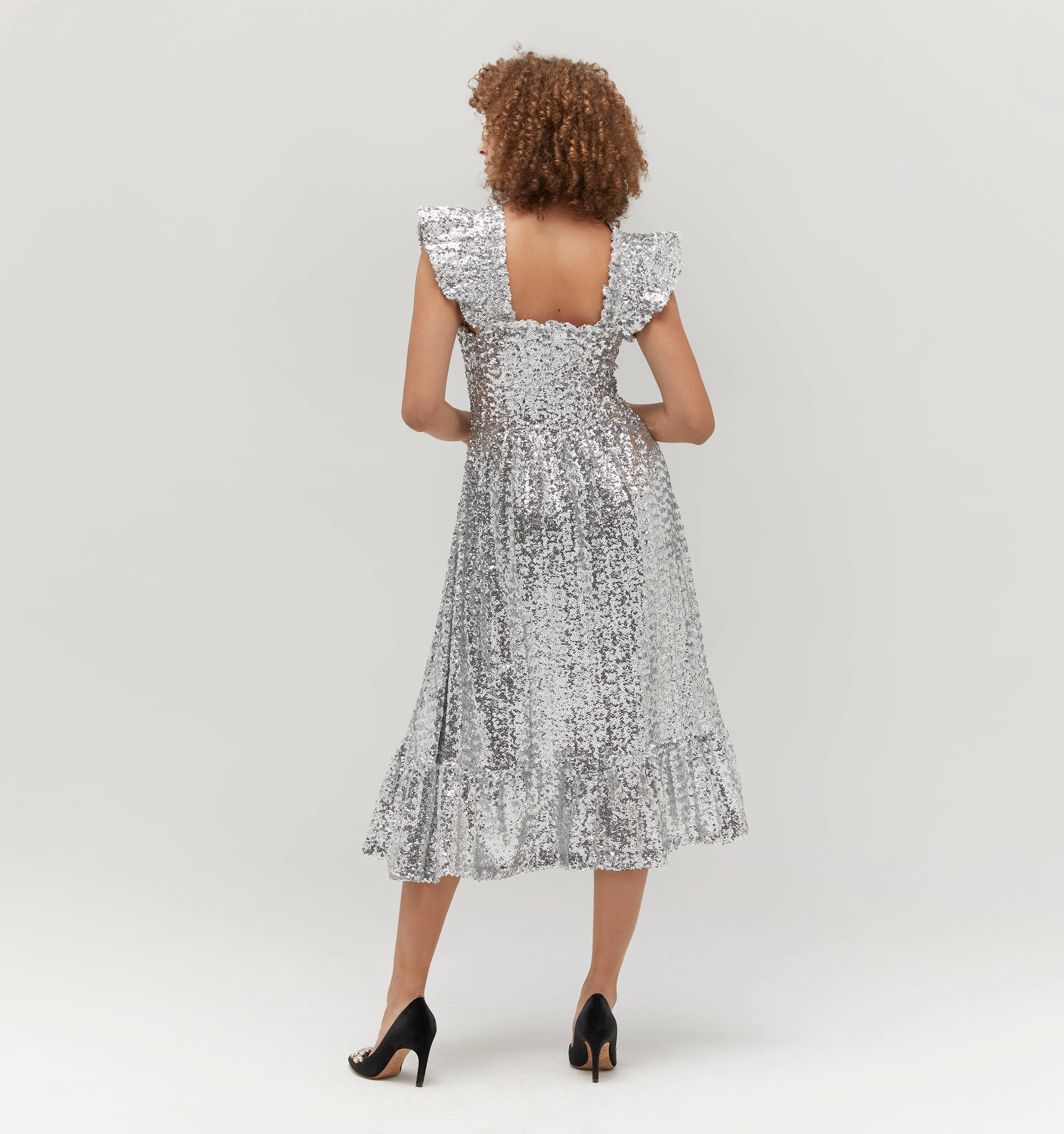 The Sequin Ellie Nap Dress - Silver Sequin