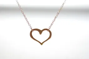 Wholesale Open Heart Necklace, 24k gold Vermeil Heart,Sideways heart necklace,Horizontal Heart Necklace,Gold Heart Pendant,Dainty Heart Necklace